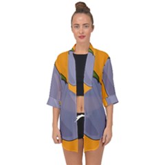 Eggplant Fresh Health Open Front Chiffon Kimono by Mariart