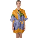 Eggplant Fresh Health Half Sleeve Satin Kimono  View1