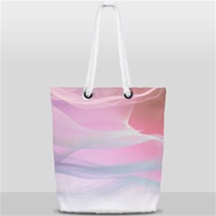 Pink Fractal Full Print Rope Handle Tote (small) by Sparkle