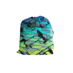 Digital Abstract Drawstring Pouch (medium) by Sparkle