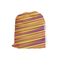 Orange Strips Drawstring Pouch (large) by Sparkle