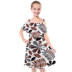 Shiny Leafs Kids  Cut Out Shoulders Chiffon Dress by Sparkle