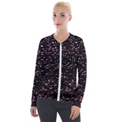 Digital Polka Velour Zip Up Jacket by Sparkle