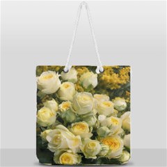 Yellow Roses Full Print Rope Handle Tote (large) by Sparkle