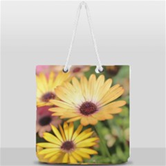Yellow Flowers Full Print Rope Handle Tote (large) by Sparkle