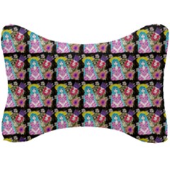 Blue Haired Girl Pattern Black Seat Head Rest Cushion by snowwhitegirl