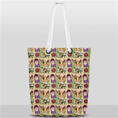 Purple Glasses Girl Pattern Peach Full Print Rope Handle Tote (small) by snowwhitegirl