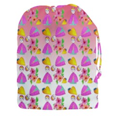 Girl With Hood Cape Heart Lemon Pattern Red Ombre Drawstring Pouch (3xl) by snowwhitegirl