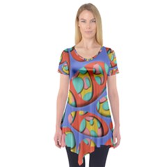 Urban Design  Short Sleeve Tunic  by emmamatrixworm