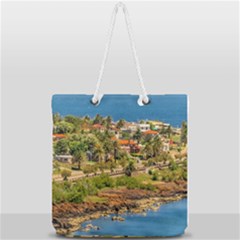 Punta Colorada Aerial Landscape Scene, Uruguay Full Print Rope Handle Tote (large) by dflcprintsclothing