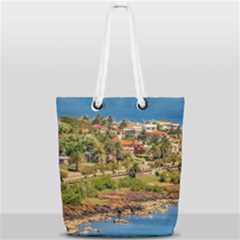 Punta Colorada Aerial Landscape Scene, Uruguay Full Print Rope Handle Tote (small) by dflcprintsclothing