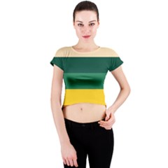 Retro 80s Crew Neck Crop Top by tmsartbazaar
