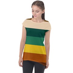 Retro 80s Cap Sleeve High Low Top by tmsartbazaar