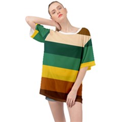 Retro 80s Oversized Chiffon Top by tmsartbazaar