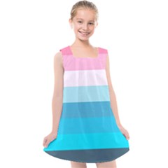 Sea And Sunset Kids  Cross Back Dress by tmsartbazaar