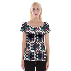 Boho Geometric Cap Sleeve Top by tmsartbazaar