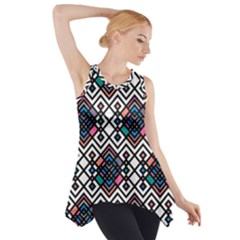 Boho Geometric Side Drop Tank Tunic by tmsartbazaar