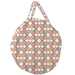 Squares And Diamonds Giant Round Zipper Tote by tmsartbazaar