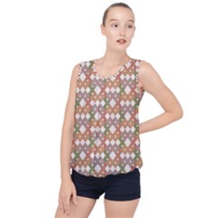 Squares And Diamonds Bubble Hem Chiffon Tank Top by tmsartbazaar