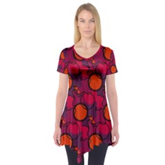 Abstract Camo Short Sleeve Tunic  by tmsartbazaar