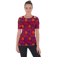 Abstract Camo Shoulder Cut Out Short Sleeve Top by tmsartbazaar