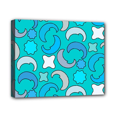 Cloudy Blue Moon Canvas 10  X 8  (stretched) by tmsartbazaar