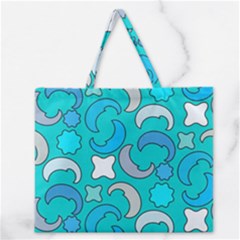 Cloudy Blue Moon Zipper Large Tote Bag by tmsartbazaar