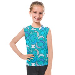 Cloudy Blue Moon Kids  Mesh Tank Top by tmsartbazaar