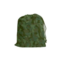 Green Army Camouflage Pattern Drawstring Pouch (medium) by SpinnyChairDesigns