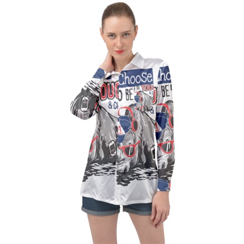 Choose To Be Tough & Chill Long Sleeve Satin Shirt by Bigfootshirtshop