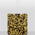 Black Yellow Brown Camouflage Pattern Full Print Rope Handle Tote (Large) View1