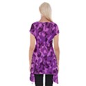 Dark Purple Camouflage Pattern Short Sleeve Side Drop Tunic View2