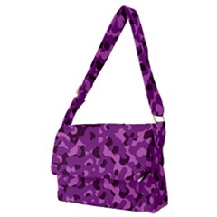 Dark Purple Camouflage Pattern Full Print Messenger Bag (m) by SpinnyChairDesigns
