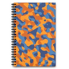 Blue And Orange Camouflage Pattern 5 5  X 8 5  Notebook by SpinnyChairDesigns