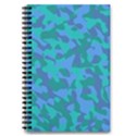 Blue Turquoise Teal Camouflage Pattern 5.5  x 8.5  Notebook View1