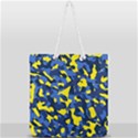 Blue and Yellow Camouflage Pattern Full Print Rope Handle Tote (Large) View1