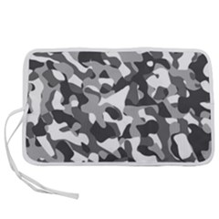 Grey And White Camouflage Pattern Pen Storage Case (l) by SpinnyChairDesigns