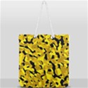 Black and Yellow Camouflage Pattern Full Print Rope Handle Tote (Large) View1