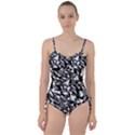 Black and White Camouflage Pattern Sweetheart Tankini Set View1