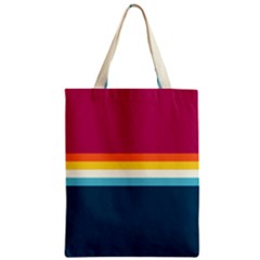 70s Vintage Stripes Zipper Classic Tote Bag by tmsartbazaar