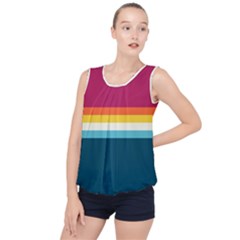 70s Vintage Stripes Bubble Hem Chiffon Tank Top by tmsartbazaar