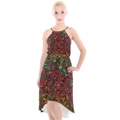 Stylish Fall Colors Camouflage High-low Halter Chiffon Dress  by SpinnyChairDesigns
