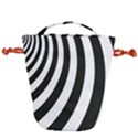 Black and White Zebra Stripes Pattern Drawstring Bucket Bag View1