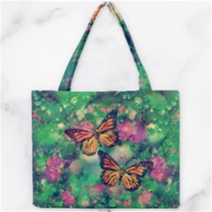 Watercolor Monarch Butterflies Mini Tote Bag by SpinnyChairDesigns