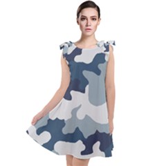 Camo Blue Tie Up Tunic Dress by MooMoosMumma