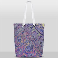 Colorful Marbled Paint Texture Full Print Rope Handle Tote (small) by SpinnyChairDesigns