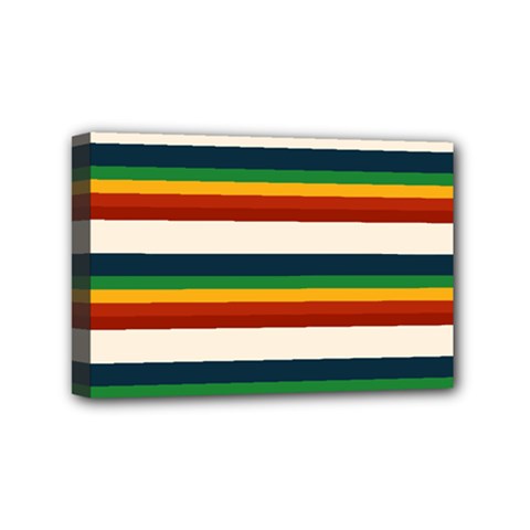 Rainbow Stripes Mini Canvas 6  X 4  (stretched) by tmsartbazaar