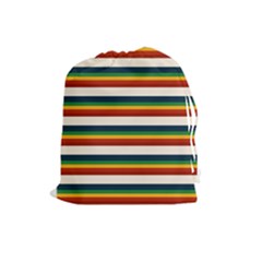 Rainbow Stripes Drawstring Pouch (large) by tmsartbazaar