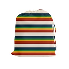 Rainbow Stripes Drawstring Pouch (xl) by tmsartbazaar