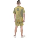 Yellow Grey Large Polka Dots Men s Mesh Tee and Shorts Set View2